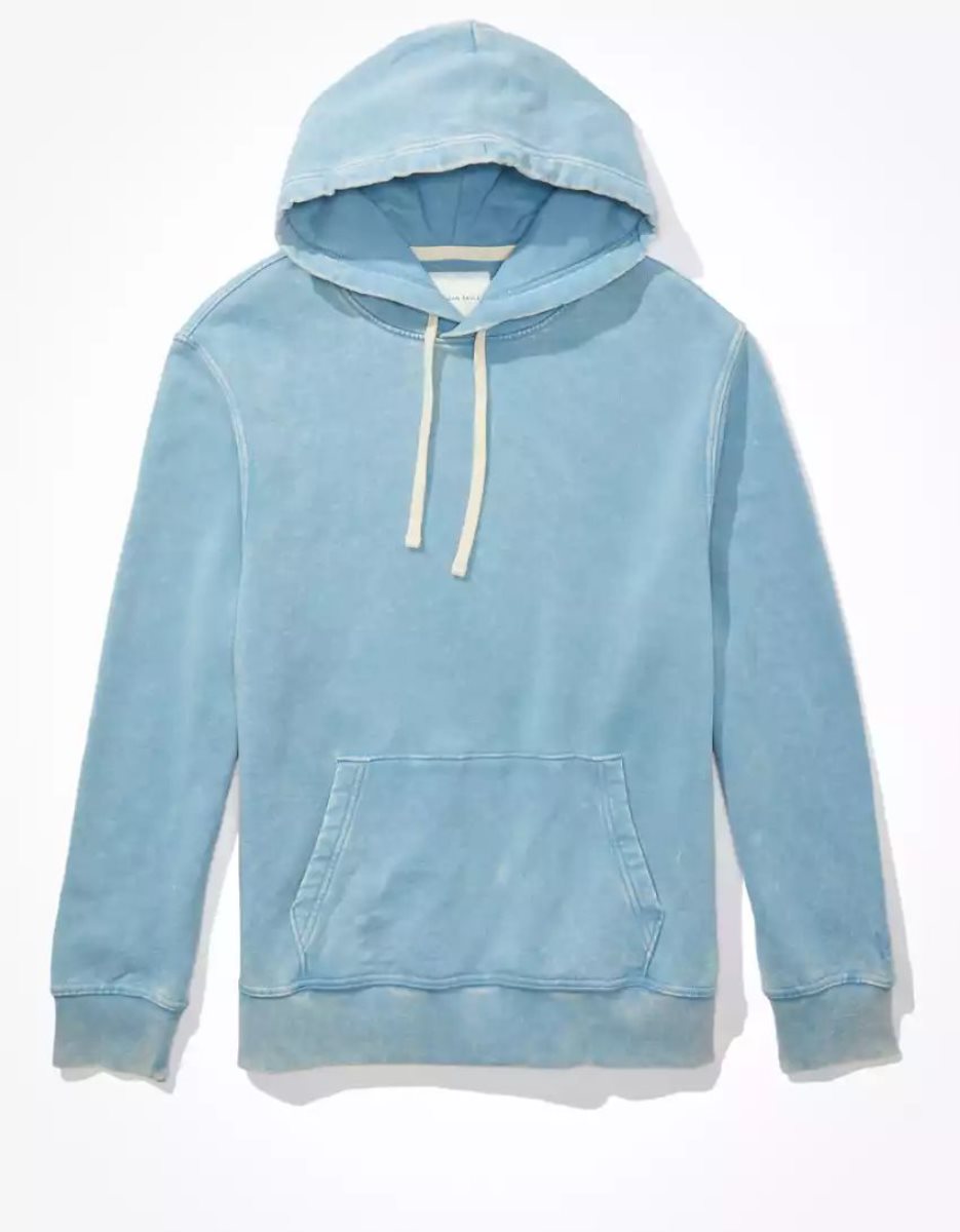 Sweat à Capuche American Eagle AE Bonfire Fleece Bleu Homme | PMS-71986552